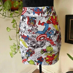 Mighty Fine Marvel Heroes Pull On BodyCon Mini Skirt Misses Size XL
